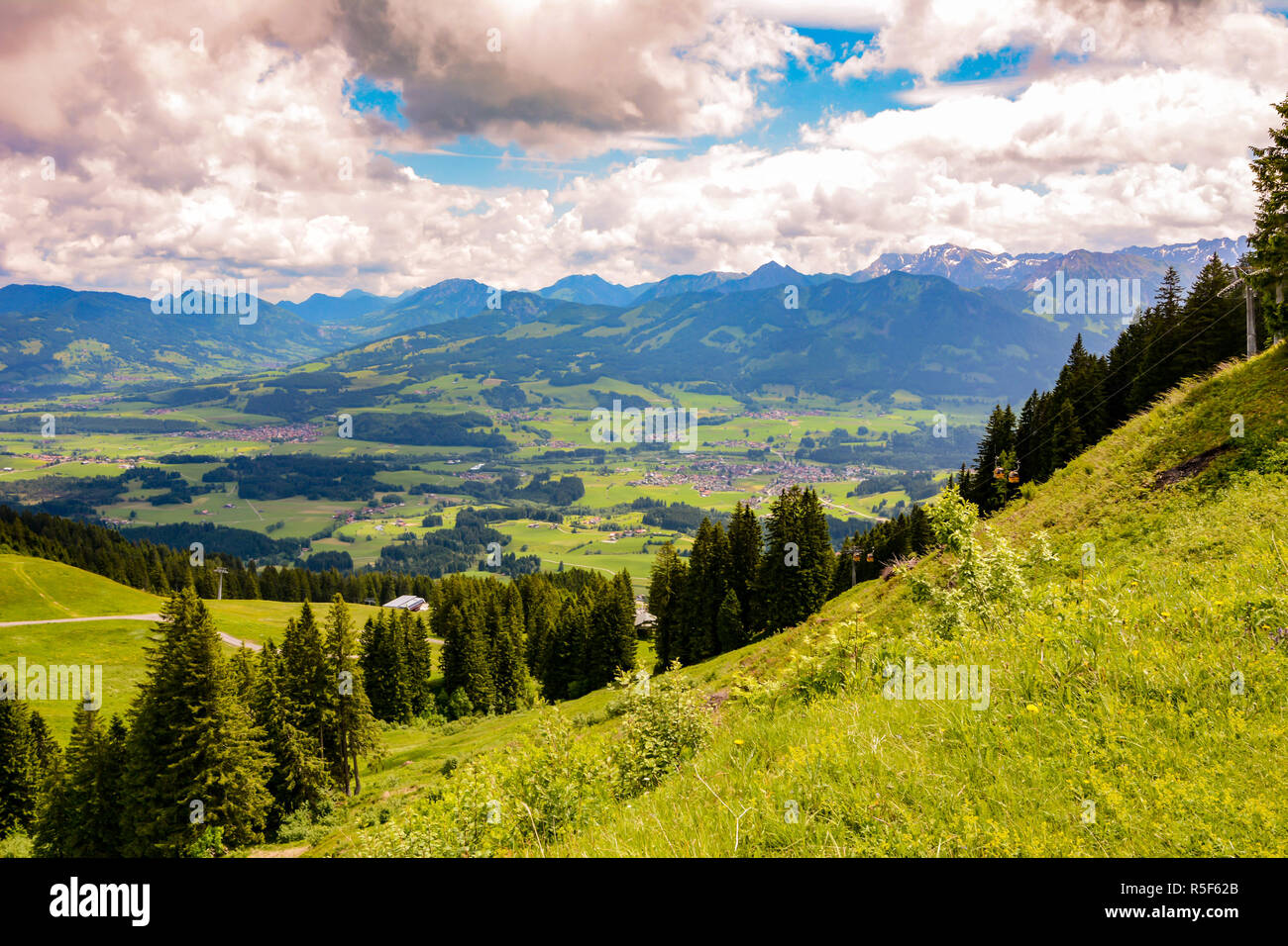 Mountain landscape in the AllgÃ¤u Stock Photo - Alamy