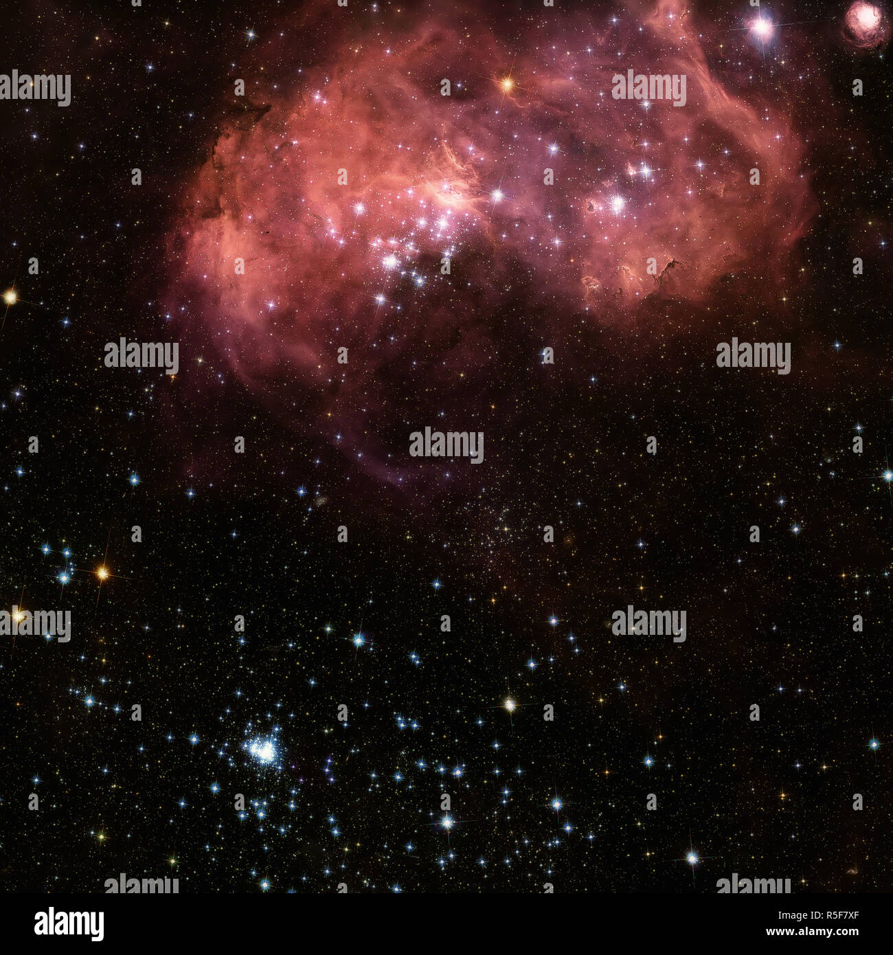 Young stars and gas clouds in the Large Magellanic Cloud Stock Photo ...