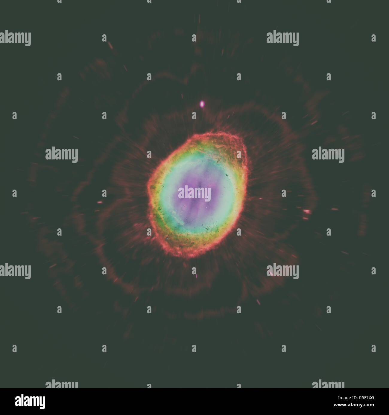 The Ring Nebula. Elements of this image furnished by NASA. Stock Photo