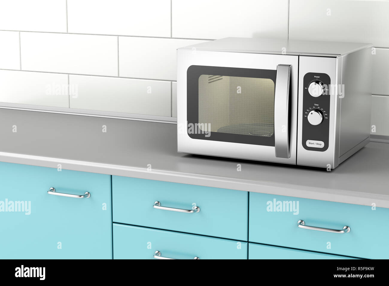 Silver microwave oven Stock Photo Alamy