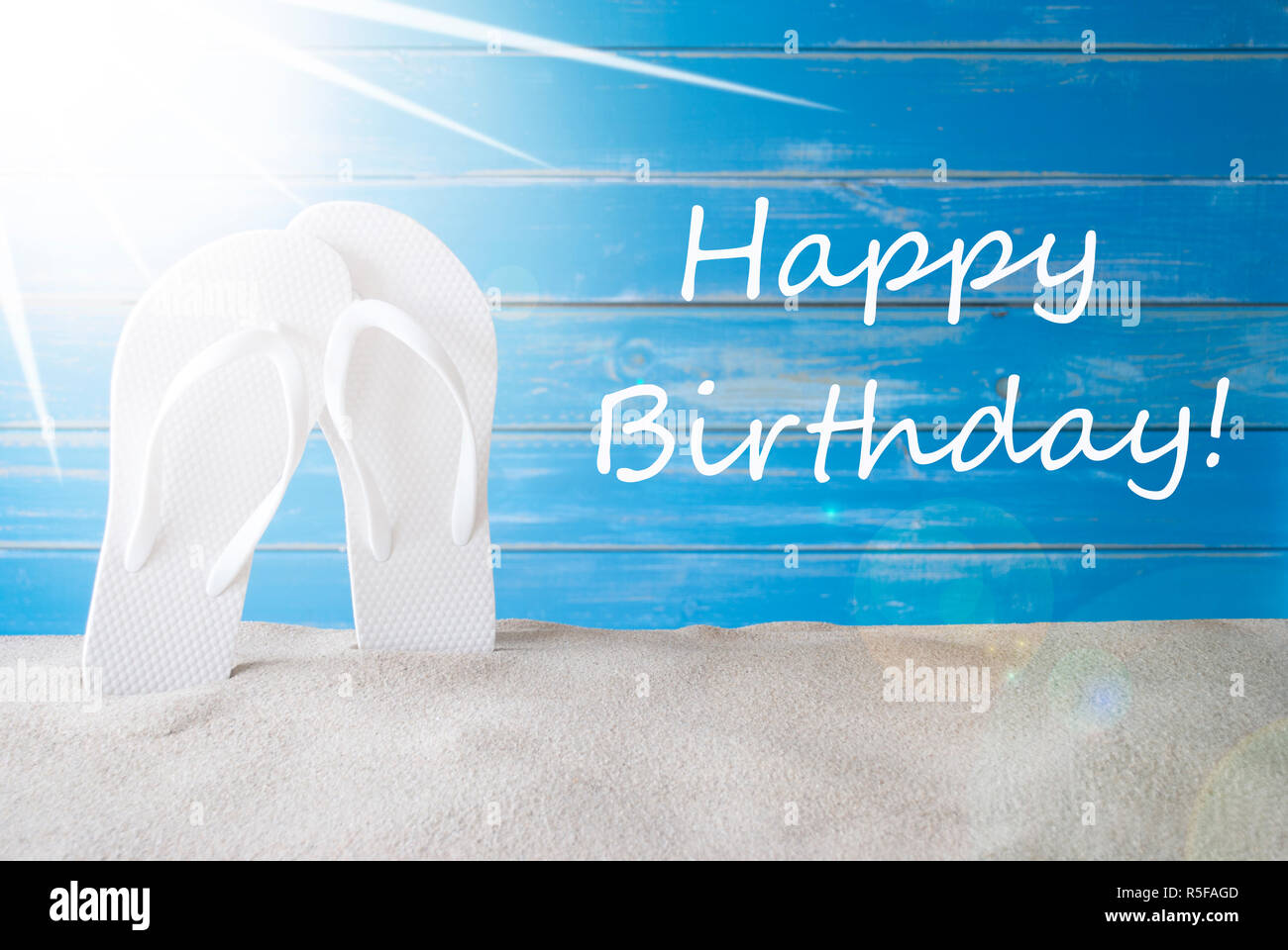 Sunny Summer Background Text Happy Birthday Stock Photo Alamy