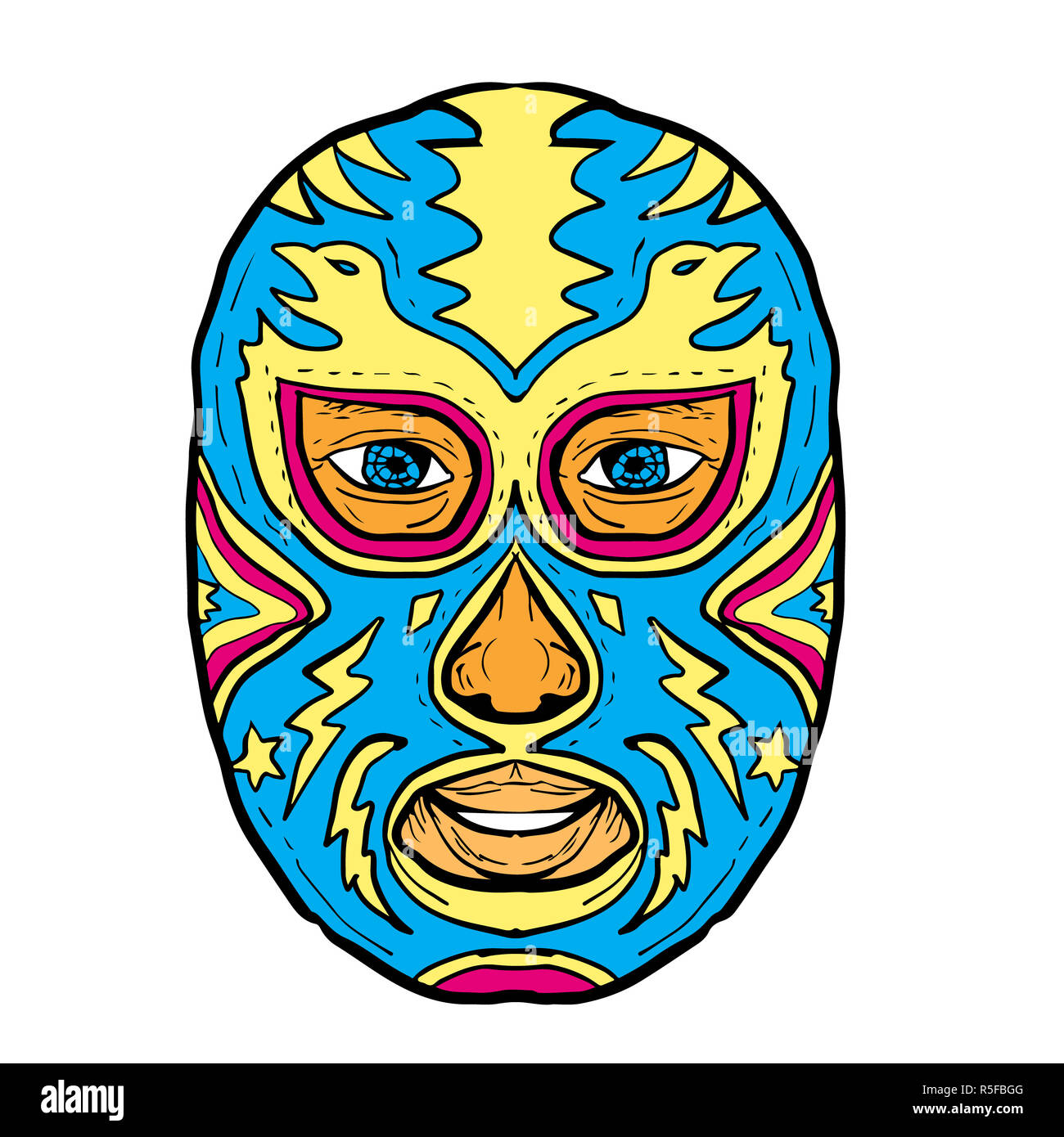 Luchador Mask Eagle Lightning Bolt Drawing Stock Photo Alamy