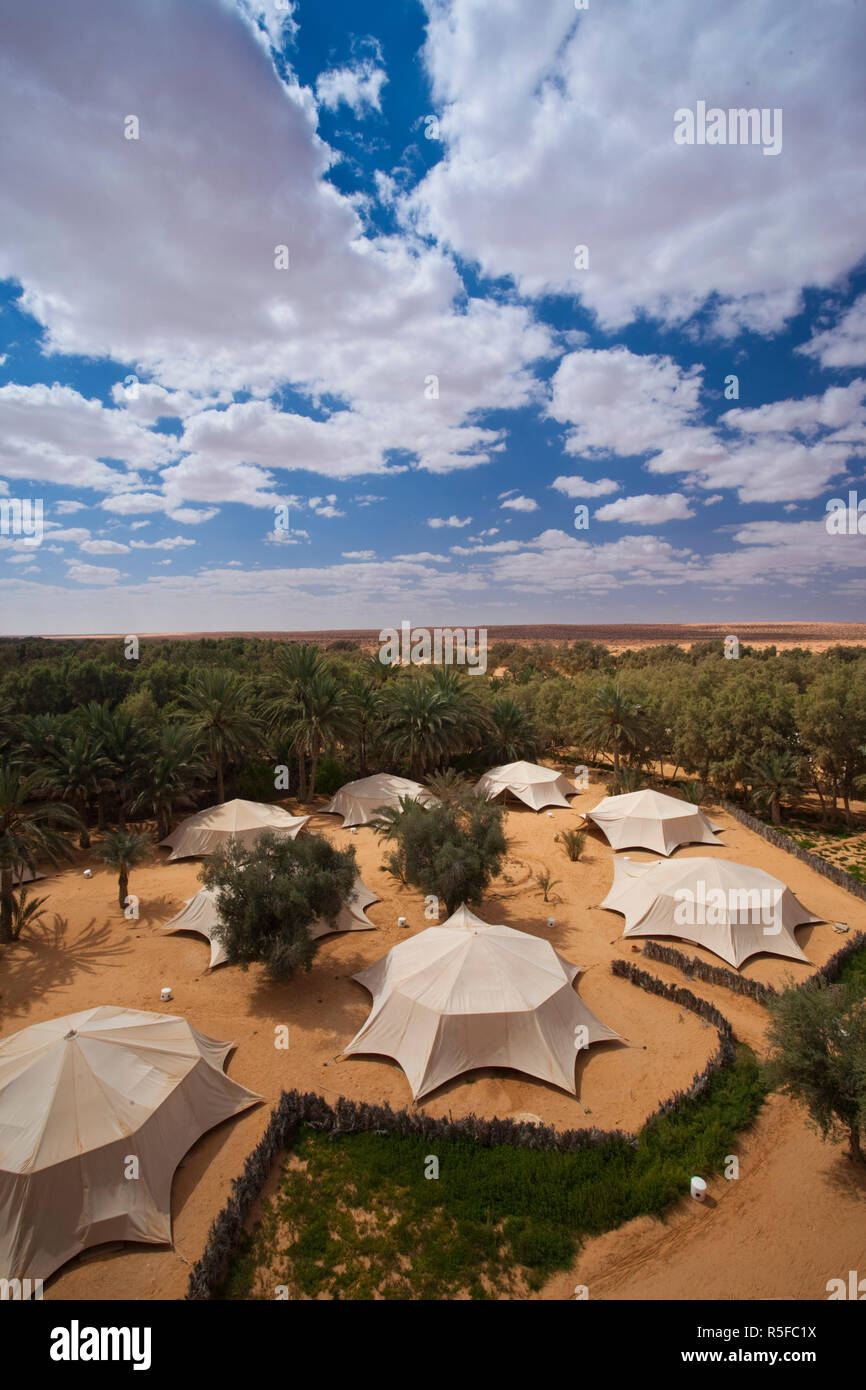 Tunisia, Ksour Area, Ksar Ghilane, Hotel Pansea, elevated view Stock Photo  - Alamy