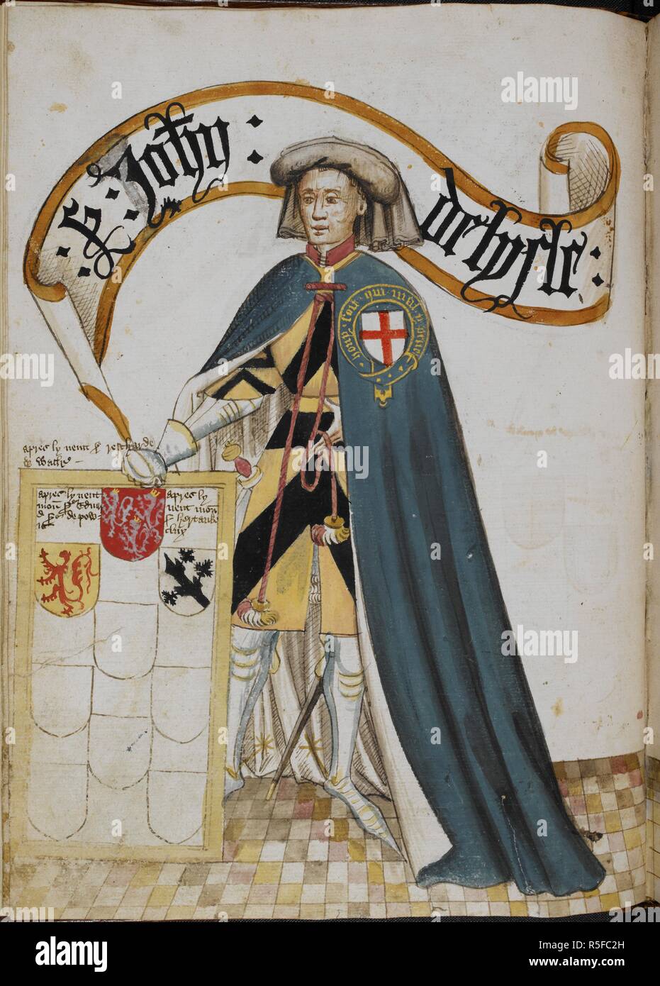 Sir John de Lisle, a founder Knight of the Order of the Garter, wearing