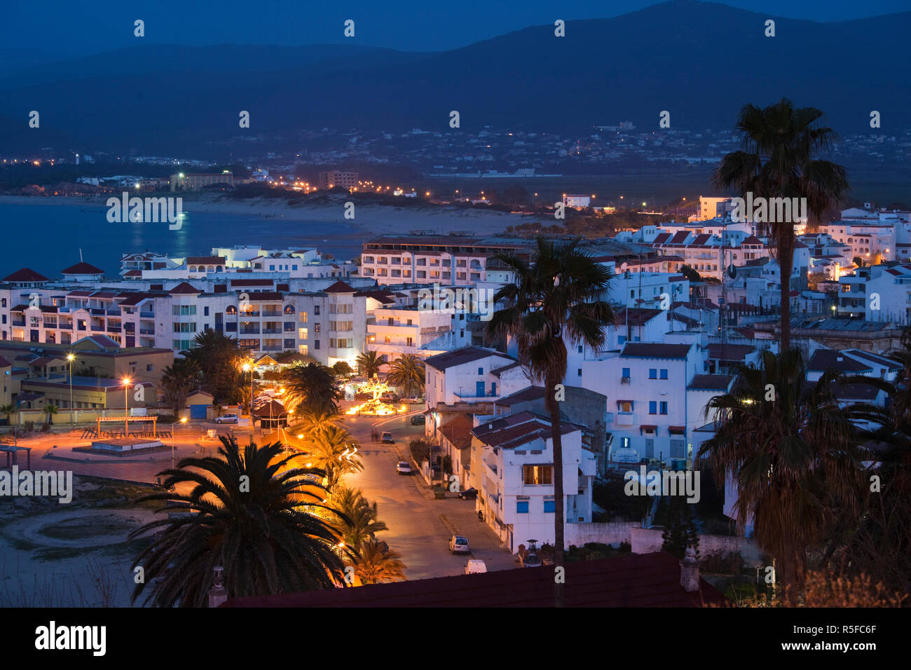 Tunisia, Northern Tunisia, Tabarka, elevated view of town Stock Photo