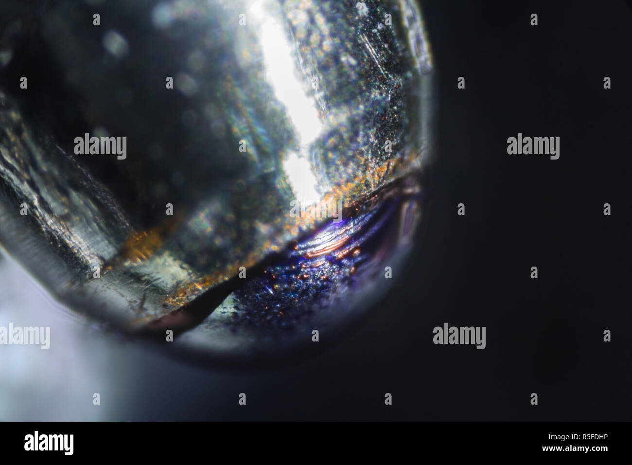 Blue pen tip under the microscope Stock Photo Alamy
