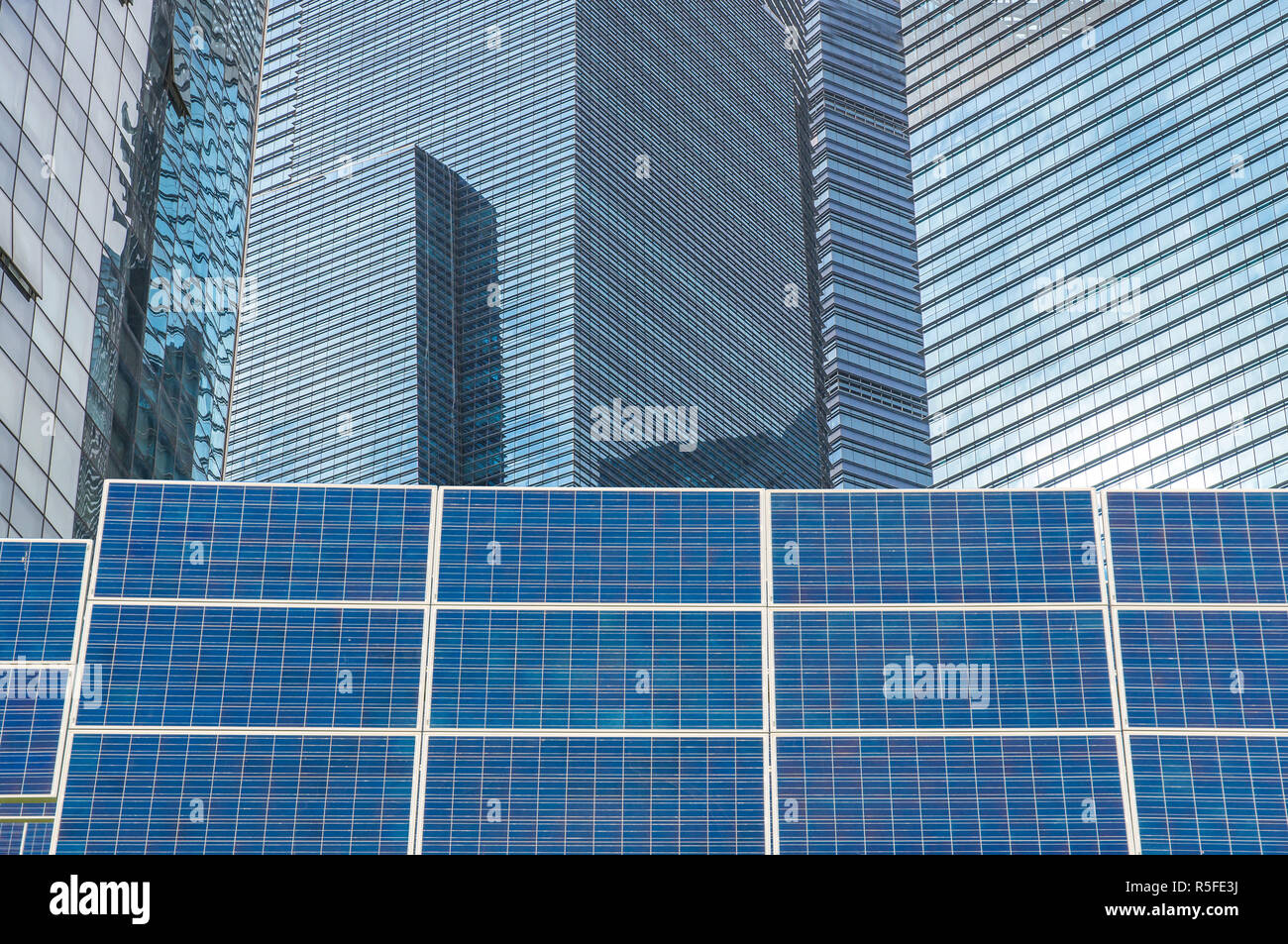 Power plant using renewable solar energy with blue sky Stock Photo - Alamy