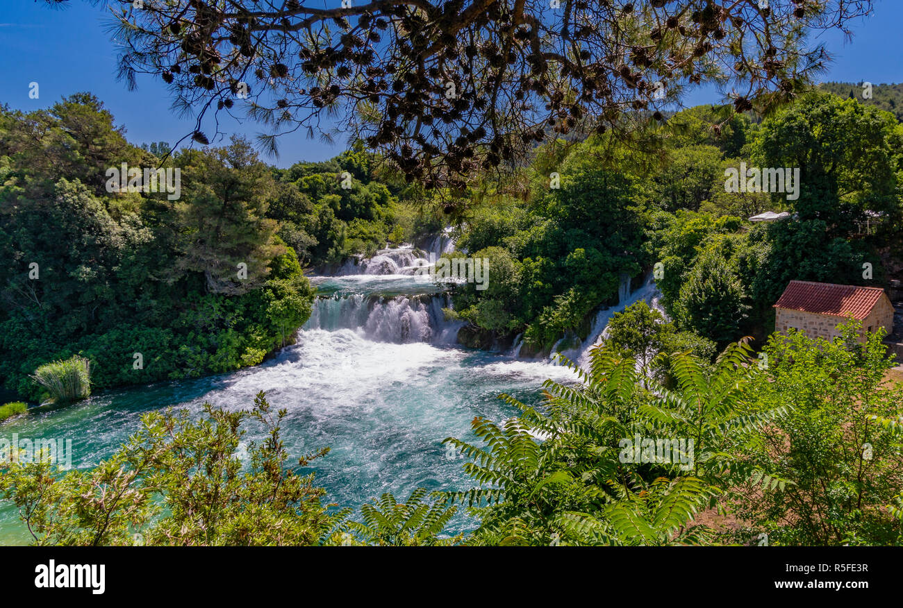 Great Waterfalls Krka National Park Croatia Stock Photo