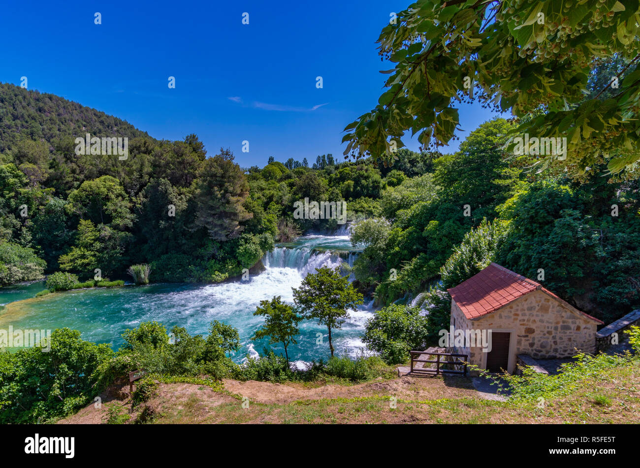 Great Waterfalls Krka National Park Croatia Stock Photo