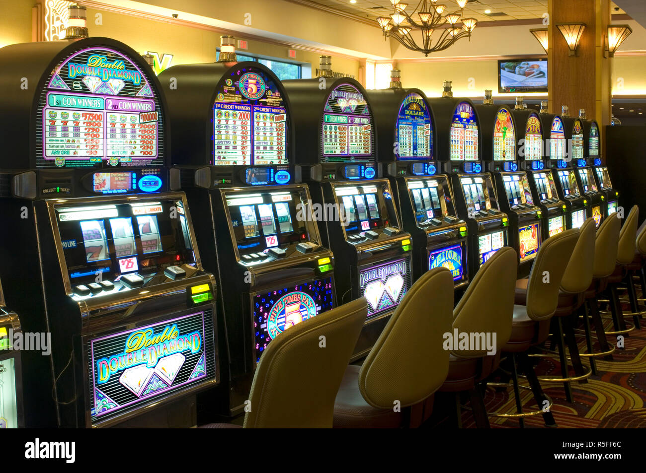 USA, Florida, Coconut Creek, Seminole Casino, Slot Machines Stock Photo