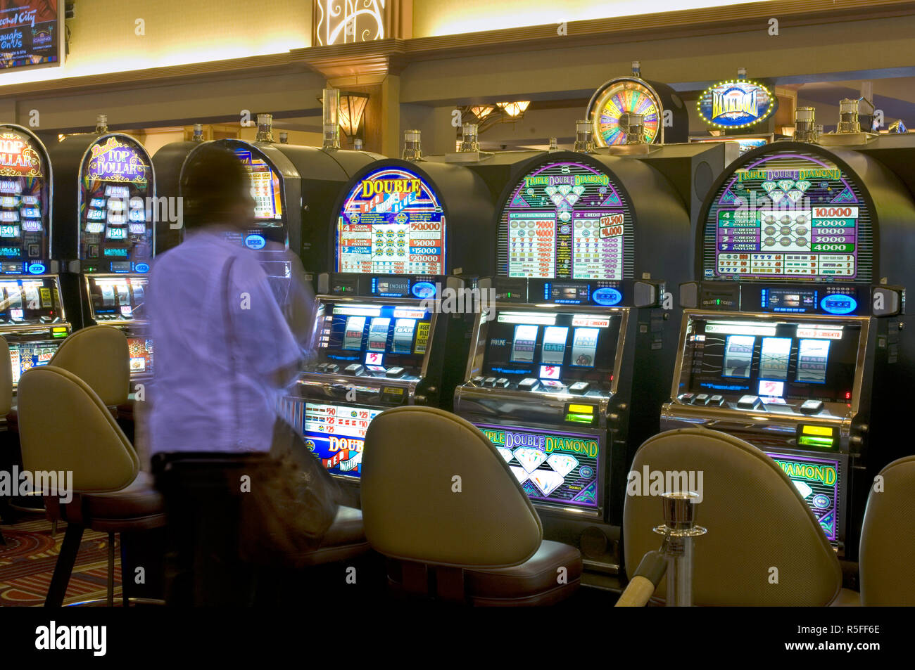 USA, Florida, Coconut Creek, Seminole Casino, Slot Machines Stock Photo
