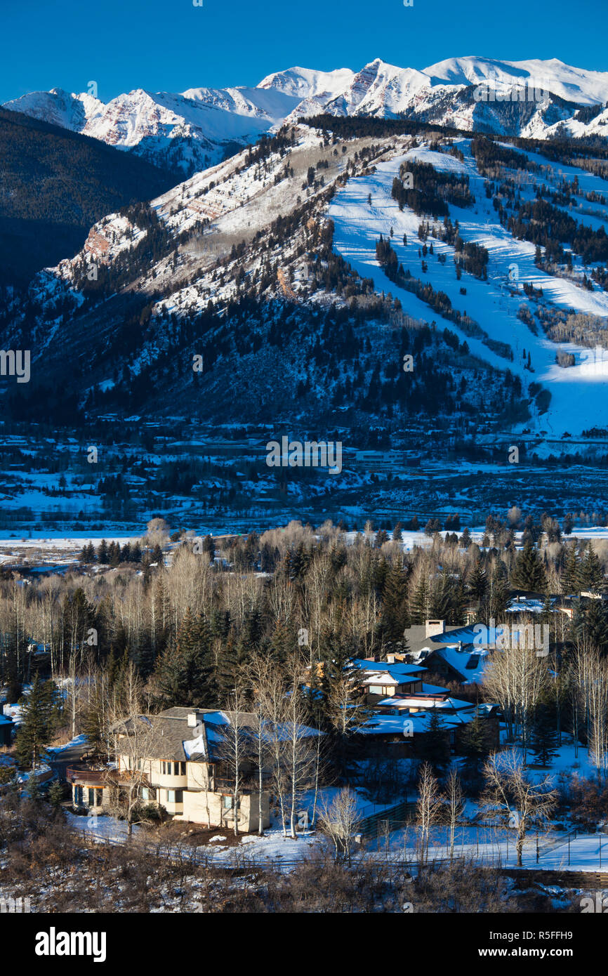 USA, Colorado, Aspen, mountainside homes Stock Photo