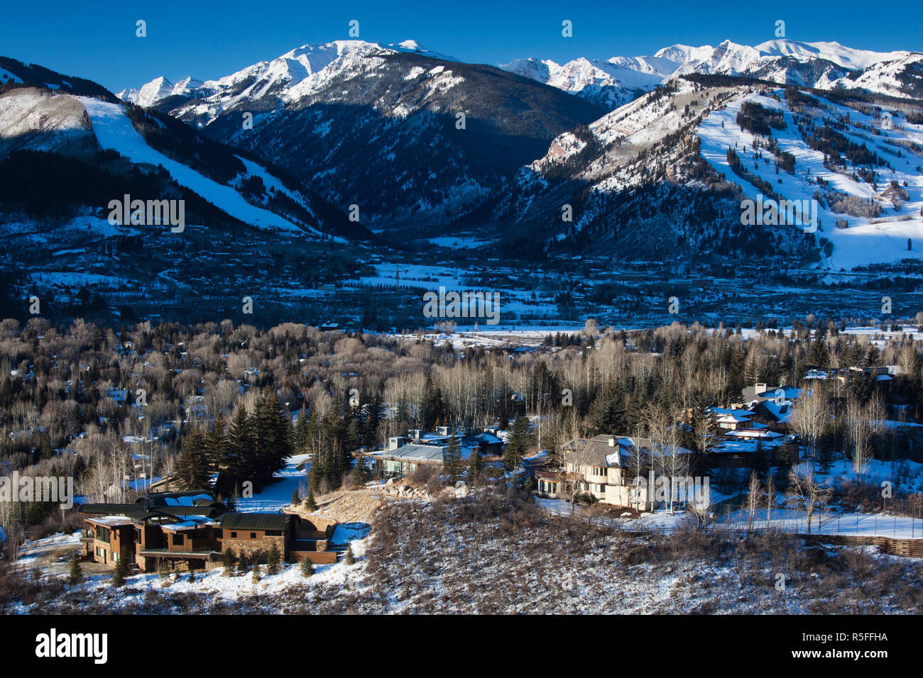 USA, Colorado, Aspen, mountainside homes Stock Photo Alamy