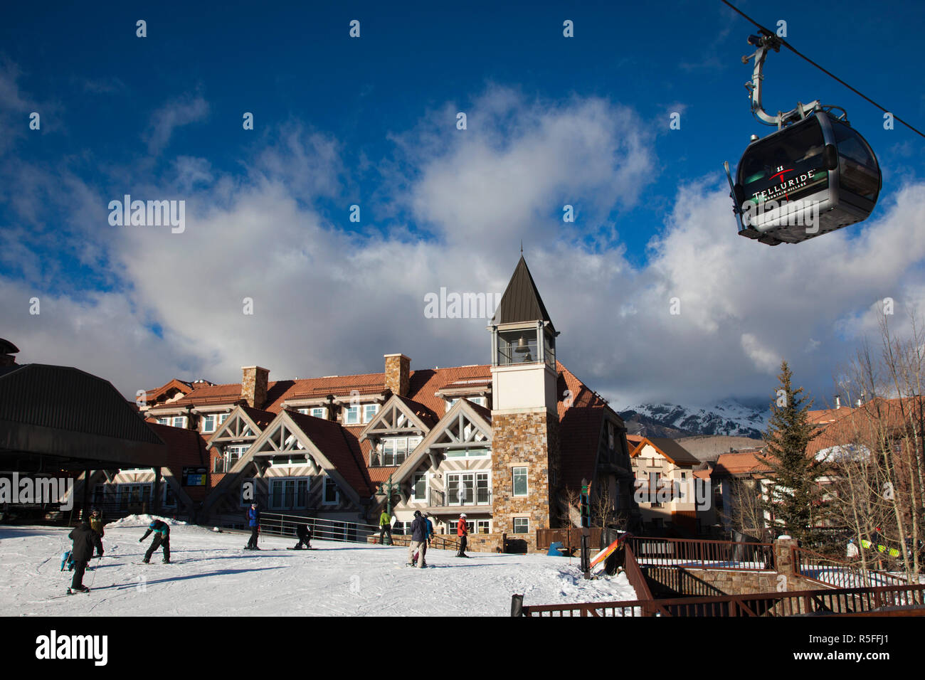 USA, Colorado, Telluride, Mountain Village Ski Area gondola Stock Photo Alamy