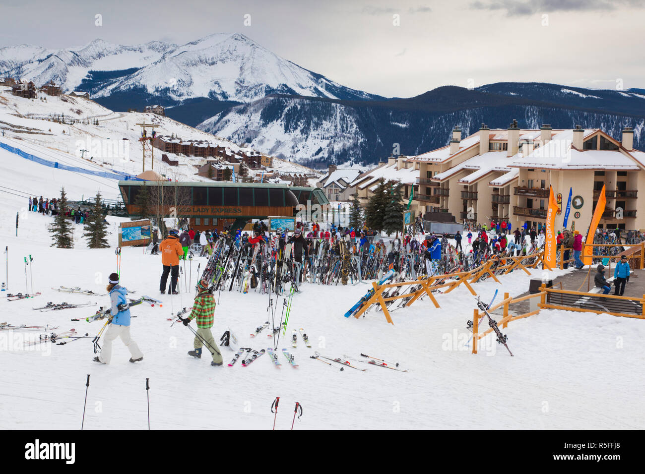 USA, Colorado, Crested Butte, Mount Crested Butte Ski Village Stock