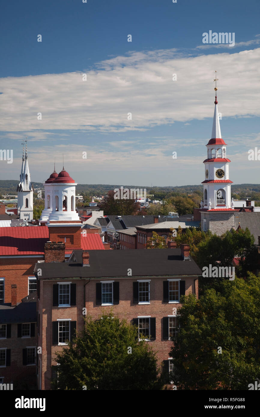 USA, Maryland, Frederick, town churches from city hall Stock Photo - Alamy