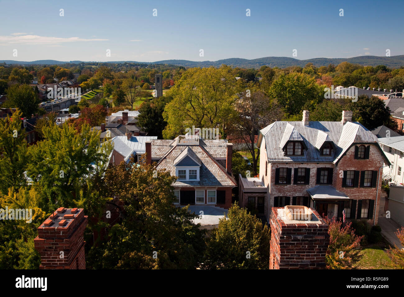 USA, Maryland, Frederick, view towards Baker Park from city hall Stock
