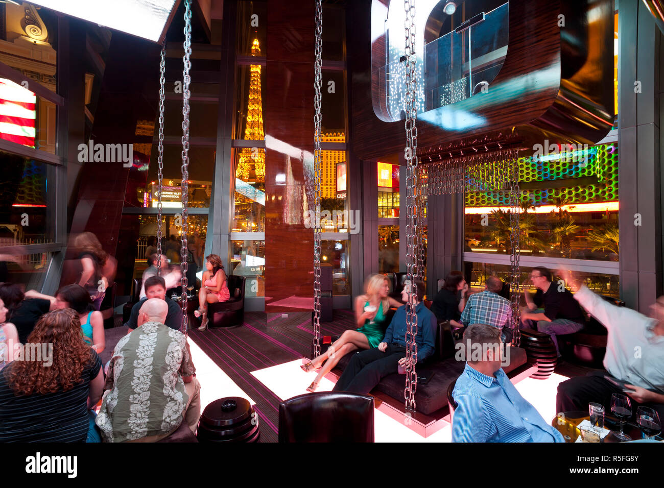 United States of America, Nevada, Las Vegas, Bar interior along the ...