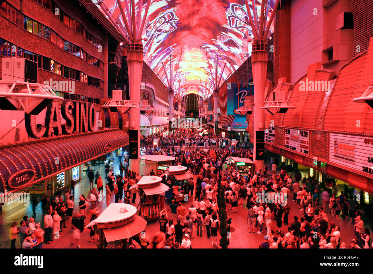 United States of America, Nevada, Las Vegas, The Freemont Street Experience in Downtown Las Vegas Stock Photo