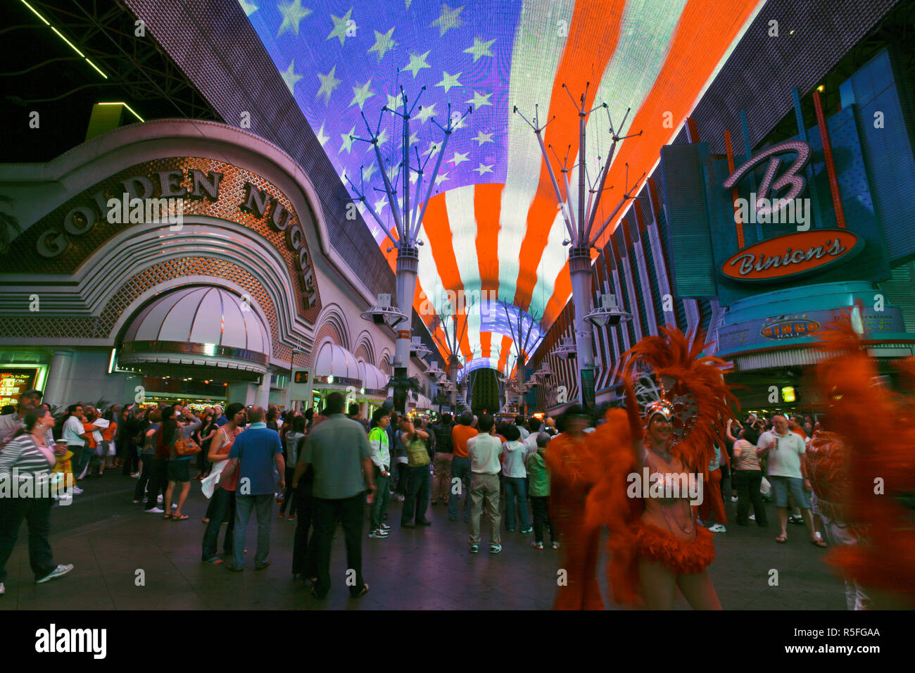 United States of America, Nevada, Las Vegas, The Freemont Street Experience in Downtown Las Vegas Stock Photo