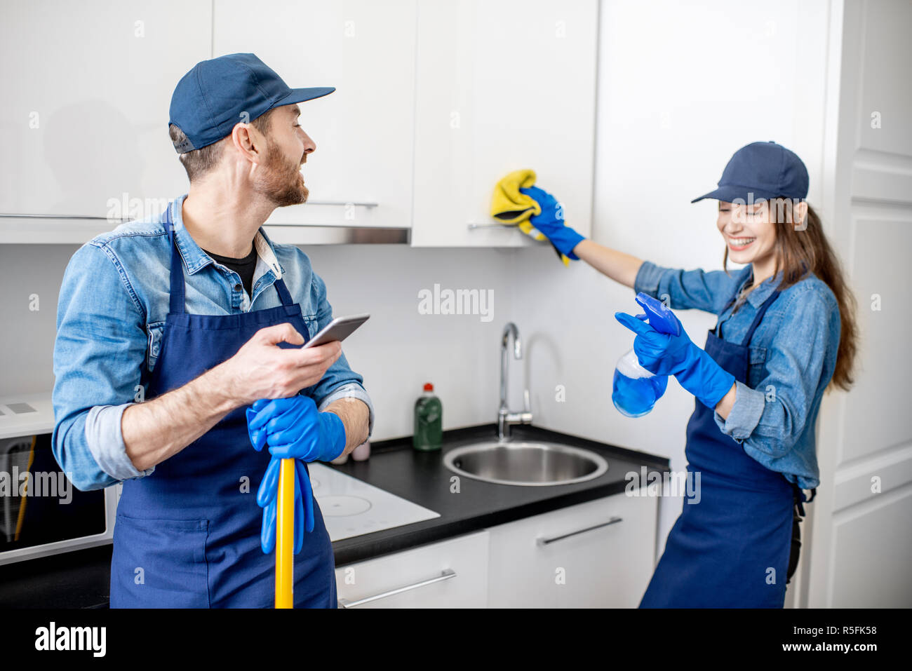 Cleaners work hires stock photography and images Alamy
