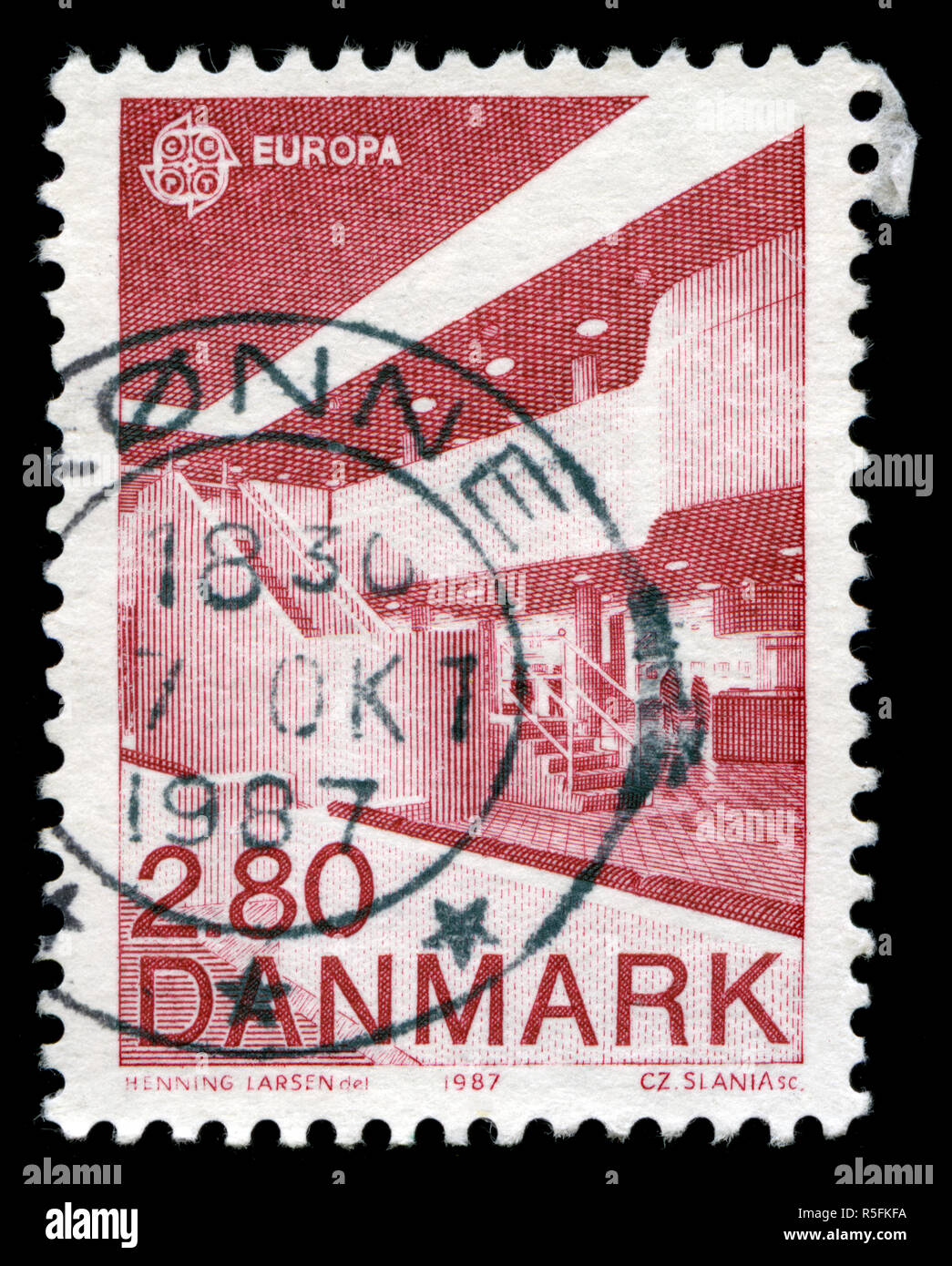 Postage stamp from Denmark in the  Europa (C.E.P.T.) 1987 - Architecture series Stock Photo