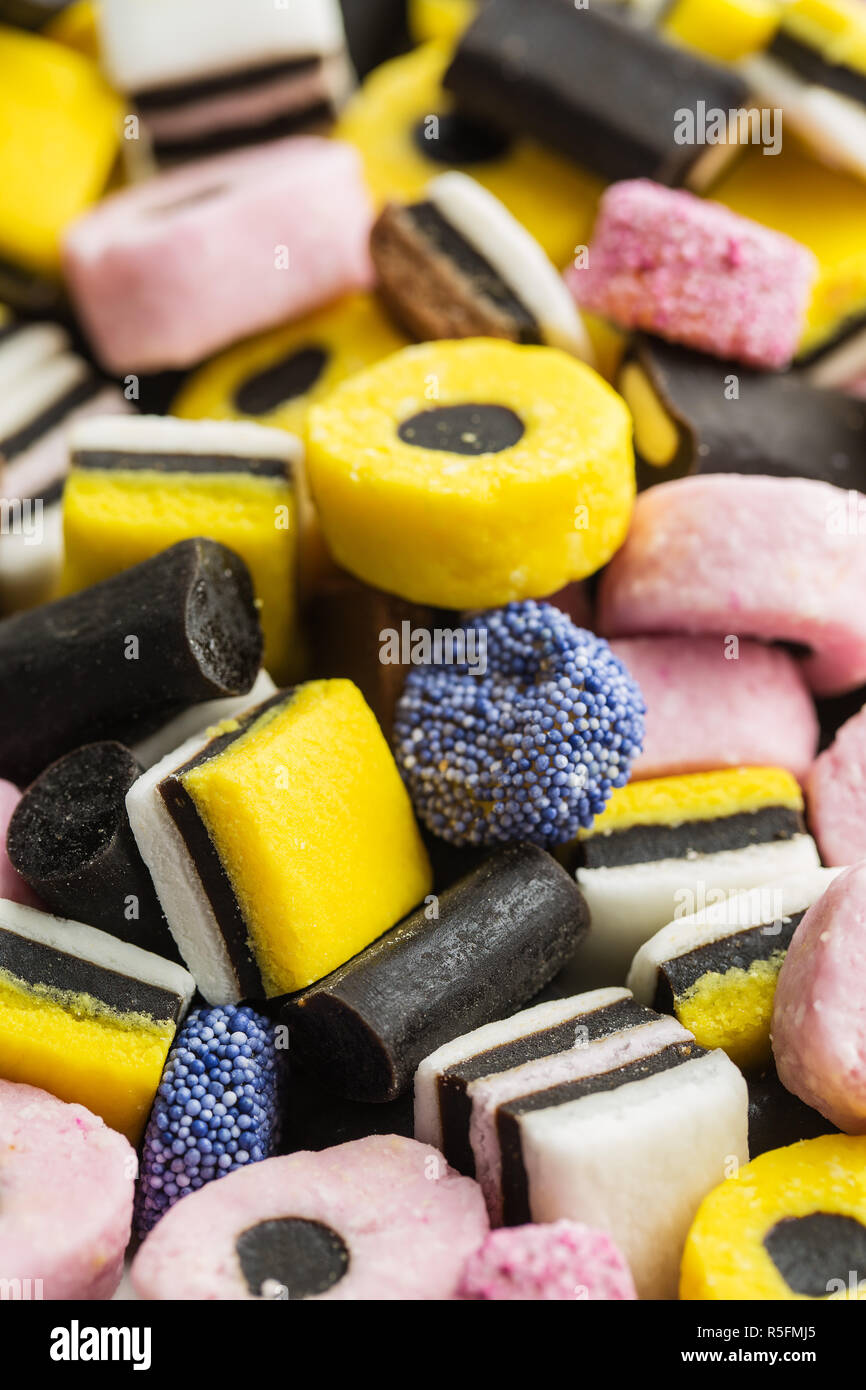 Mixed liquorice candies Stock Photo Alamy