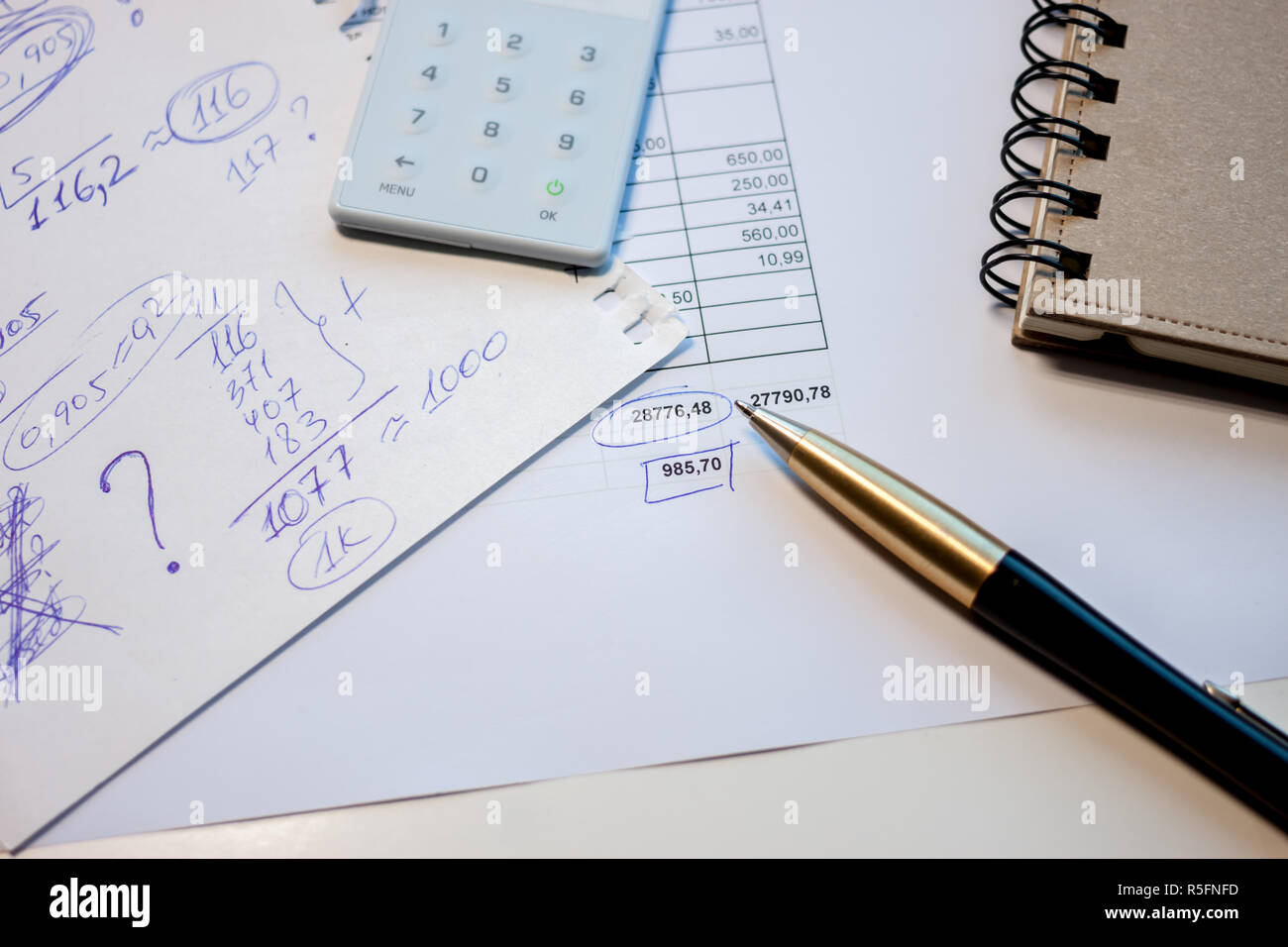 business plan calculation Stock Photo - Alamy