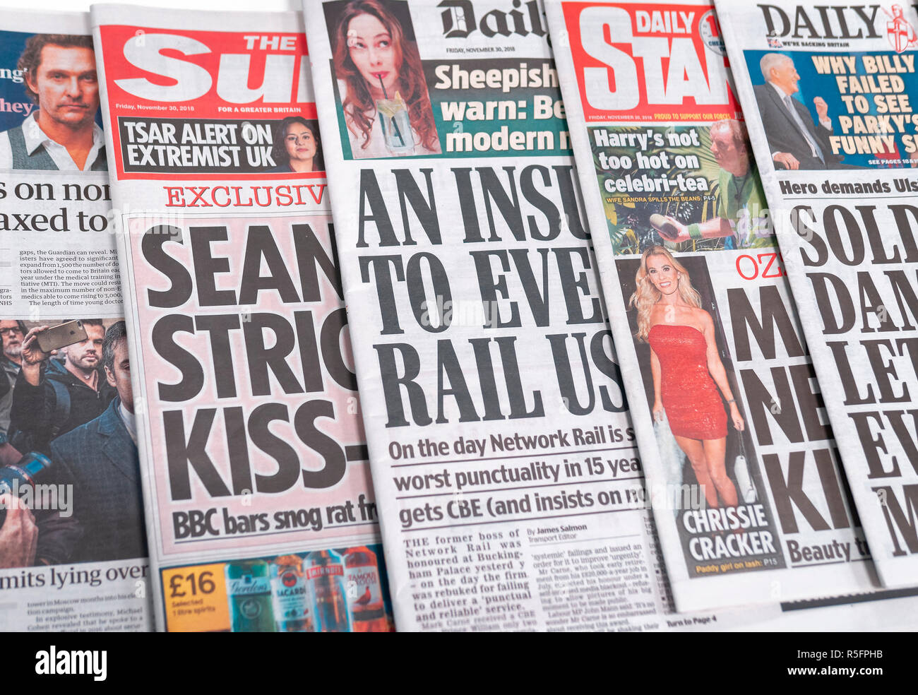 Row of Newspapers from the United Kingdom Stock Photo Alamy