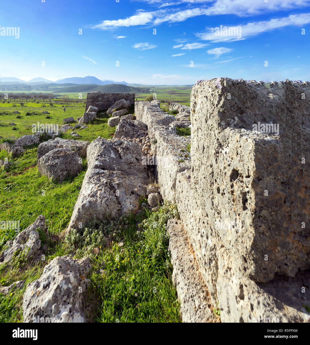 the ruins of the ancient Greek city Plataea,Greece, Europe Stock Photo