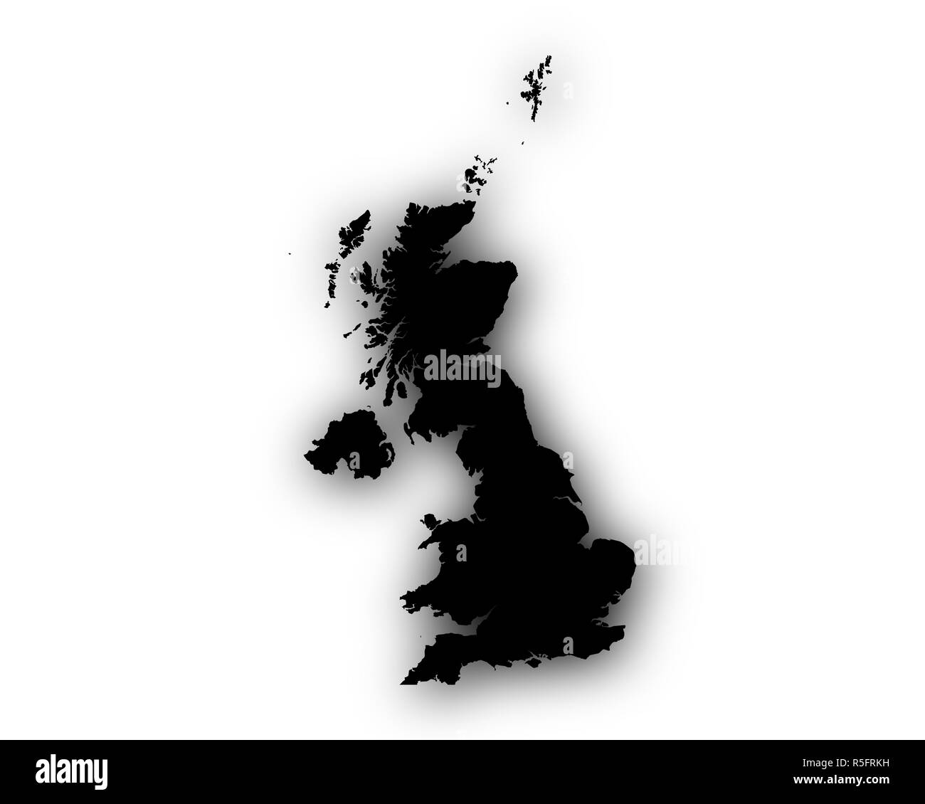 Map great britain black and white hi-res stock photography and images ...