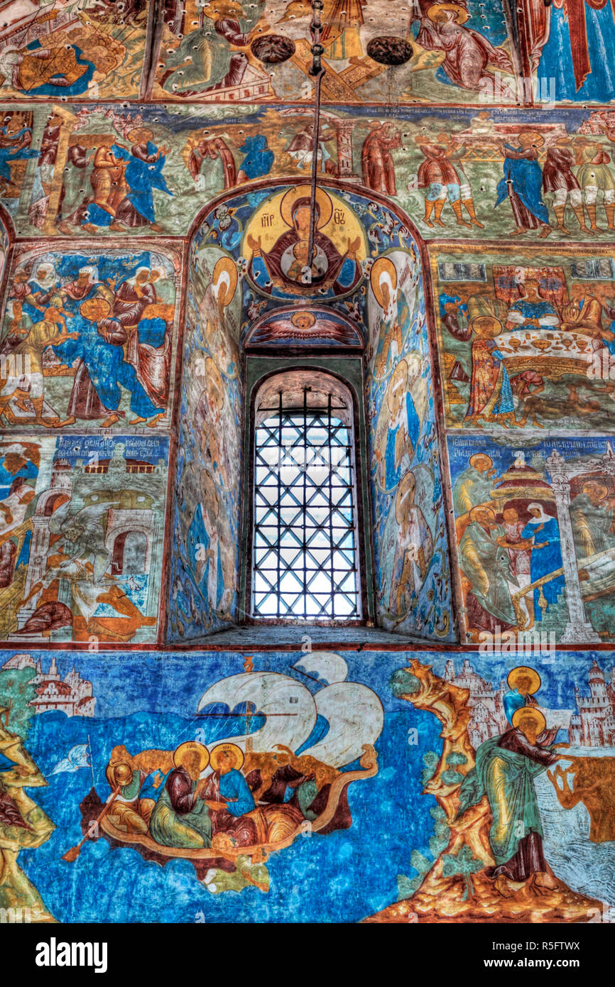 Fresco in the church of St. John the Theologian (1683), Rostov, Yaroslavl region, Russia Stock Photo