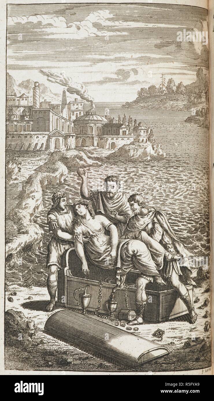 Illustration for the play by Shakespeare, 'Pericles'. The works of Mr William Shakespear; in six volumes Revis'd and corrected ... Jacob Tonson: London, 1709. Source: 2302.b.14.(6) page 2845. Language: English. Stock Photo