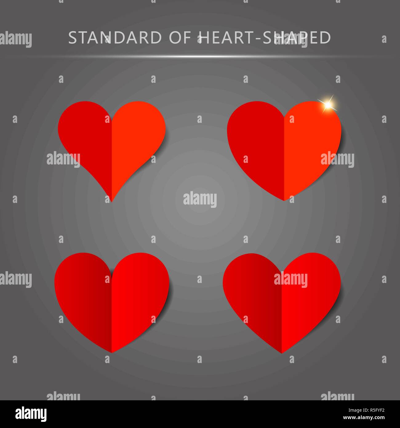 Vector standard heart shape pattern set Stock Vector