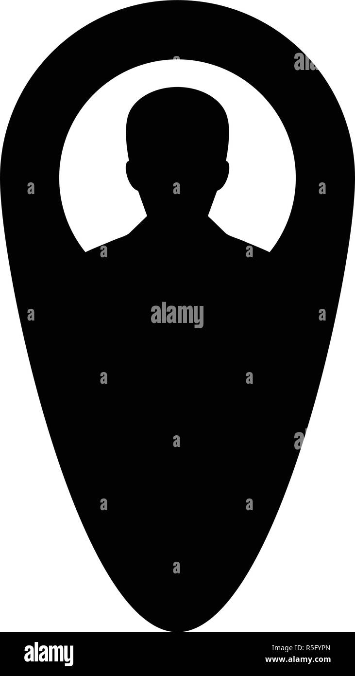 Tracking icon vector male user person profile avatar with location map ...