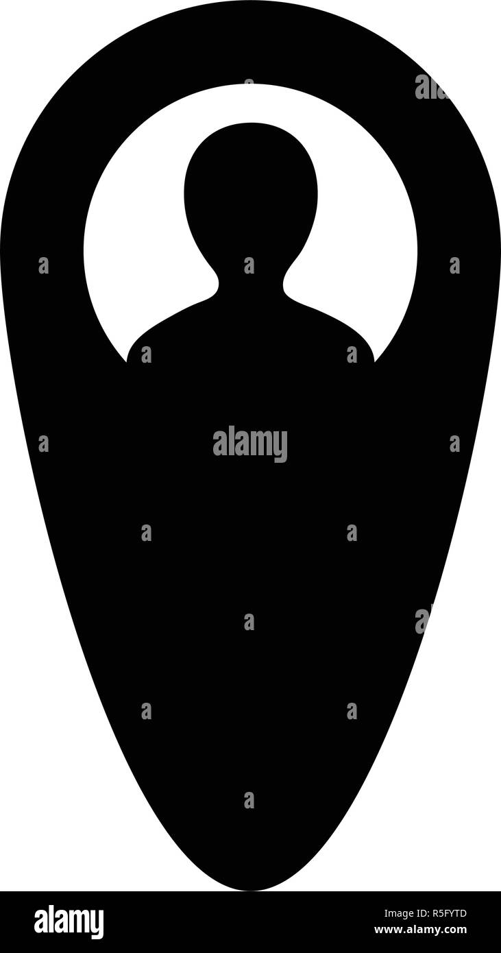 Gps tracker icon vector male user person profile avatar with location ...
