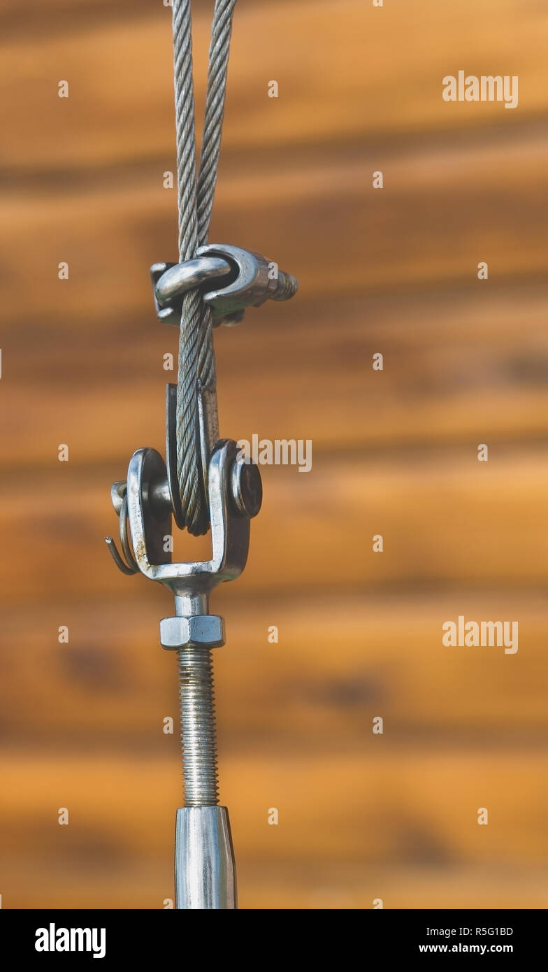 metal cable mount closeup Stock Photo Alamy