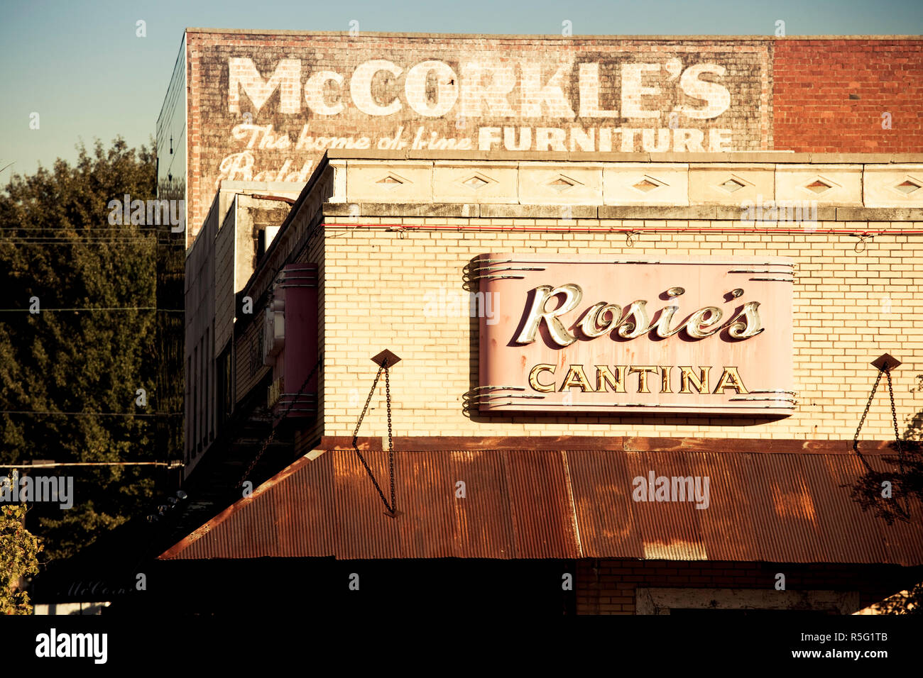 USA, Alabama, Muscle Shoals Area, Florence, vintage sign for Rosie's