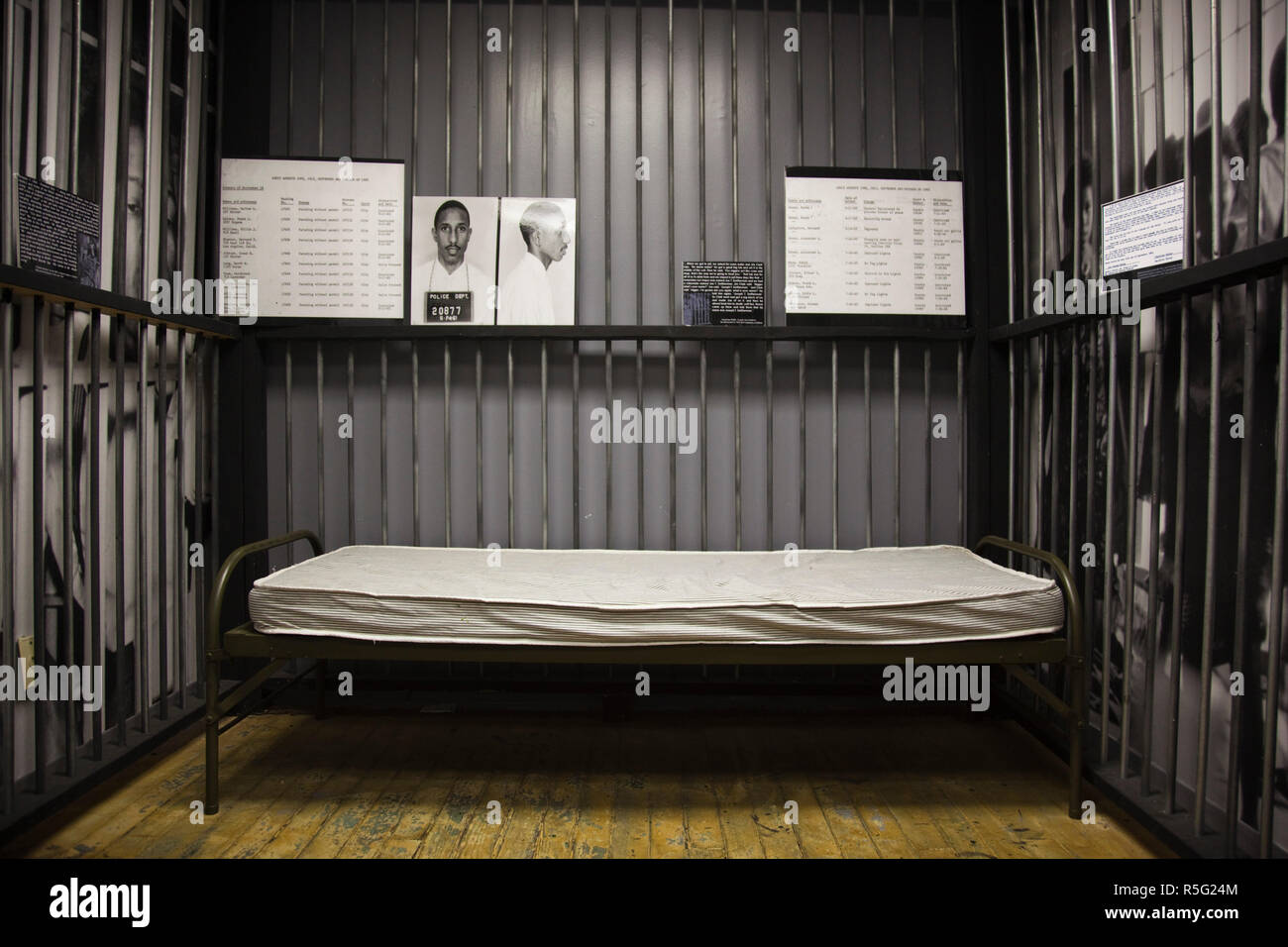 USA, Alabama, Selma, National Voting Rights Museum and Institute, museum display of jail cell Stock Photo