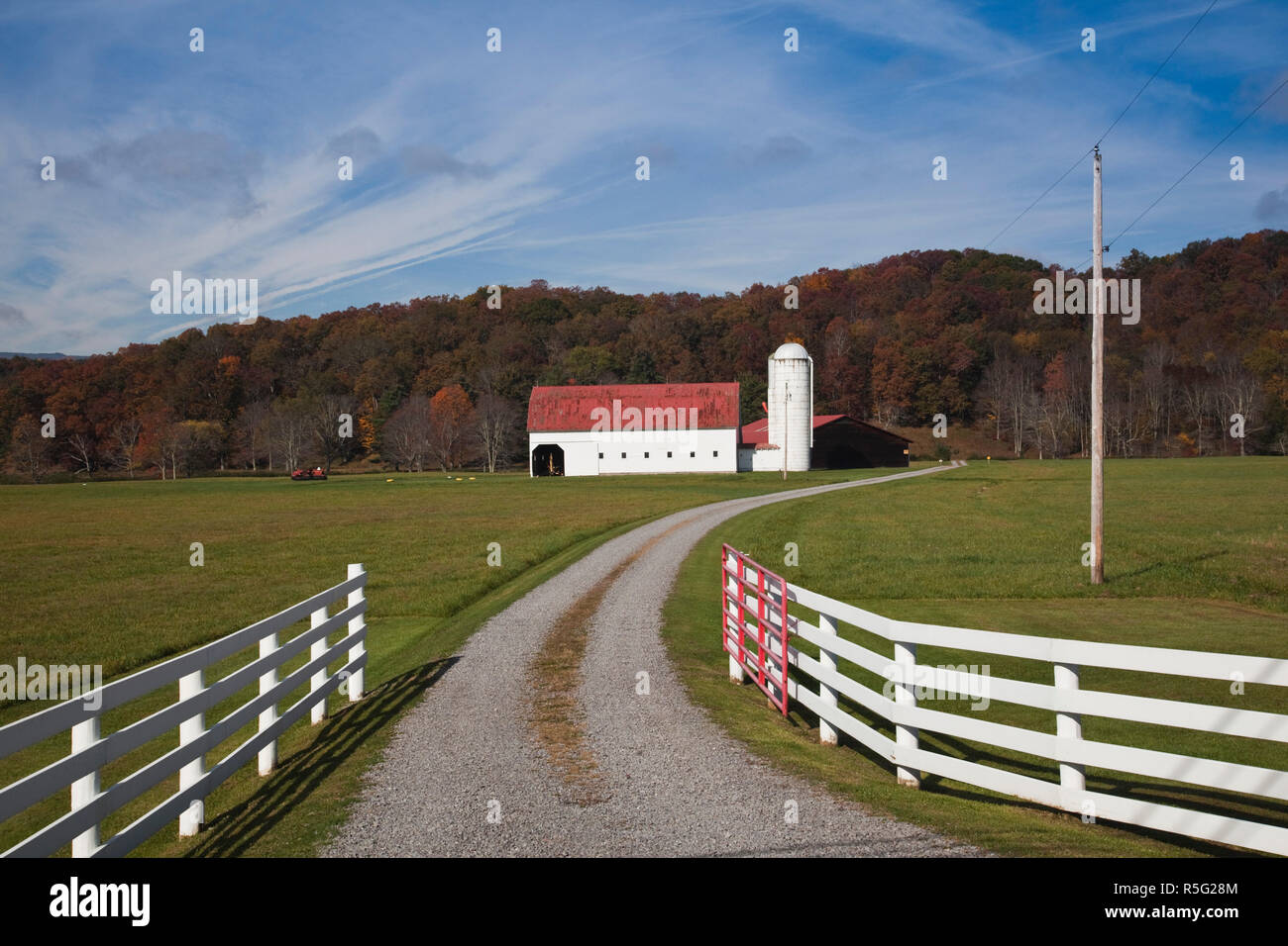 USA, West Virginia, Arbovale, Monongahela National Forest, old barn Stock Photo