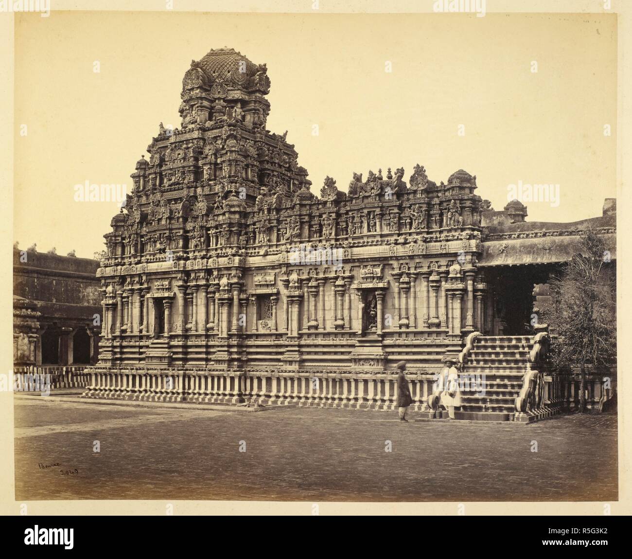 A view of the Subrahmanya Temple near the Pagoda, Tanjore. Album of photographs mostly by Samuel Bourne. 1869. Photograph. Source: Photo 11/(11). Stock Photo