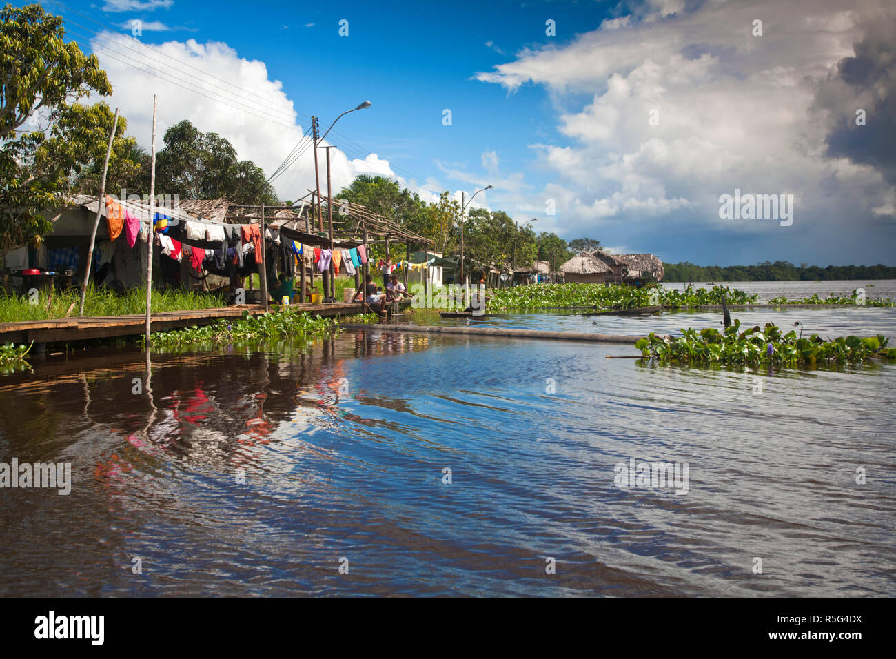Venezuela, Delta Amacuro, Orinoco Delta, River Manamo, Yavinoco Village Stock Photo