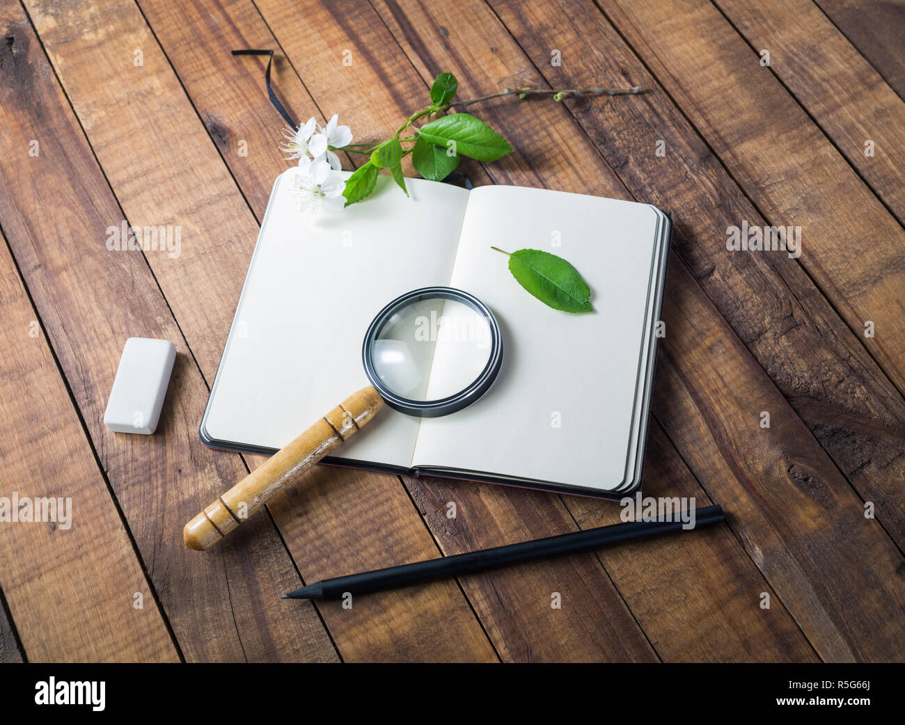 Notebook and stationery Stock Photo