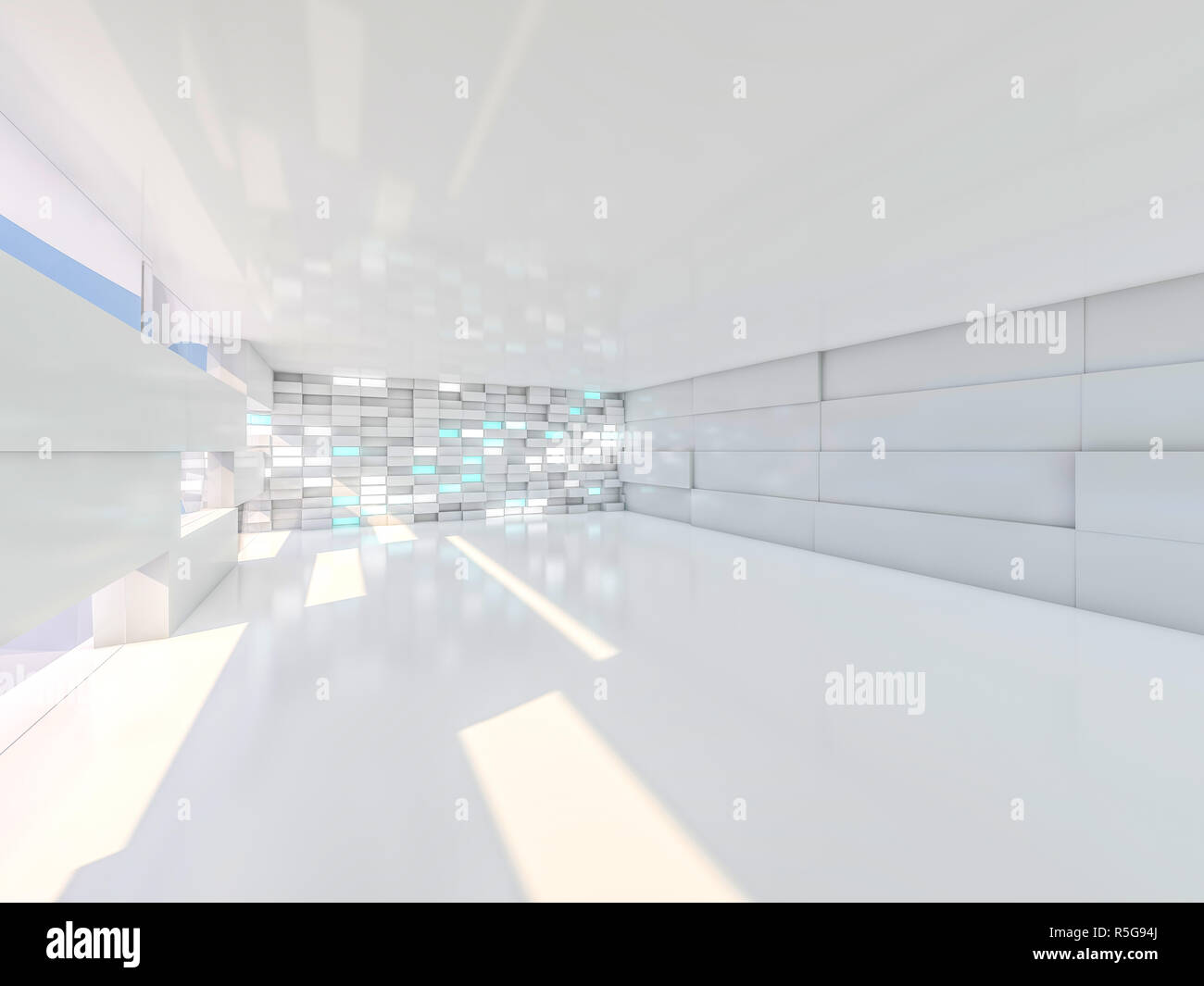 Abstract modern architecture background, empty open space interior. 3D ...