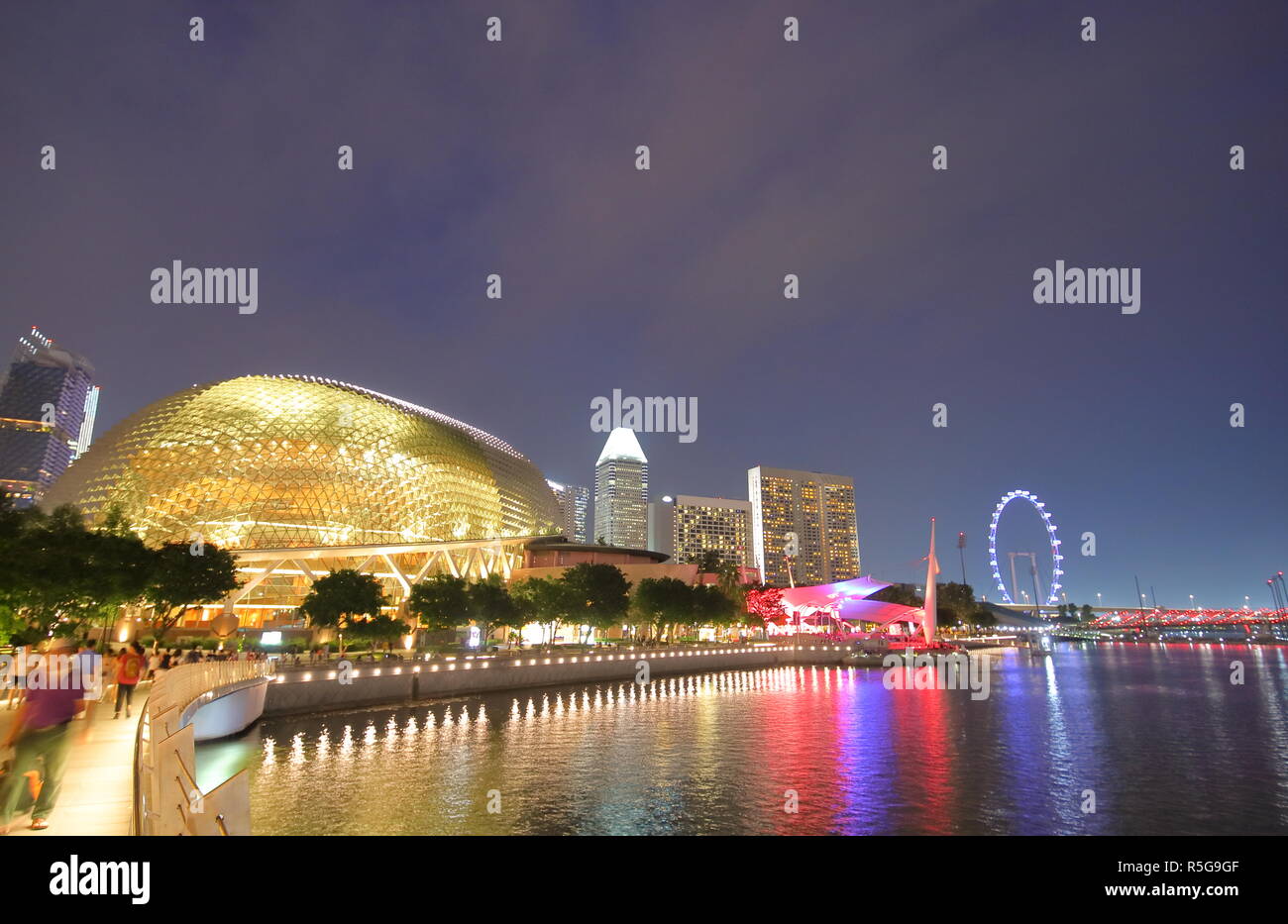 Singapore downtown esplanade theater skyscraper hi-res stock ...