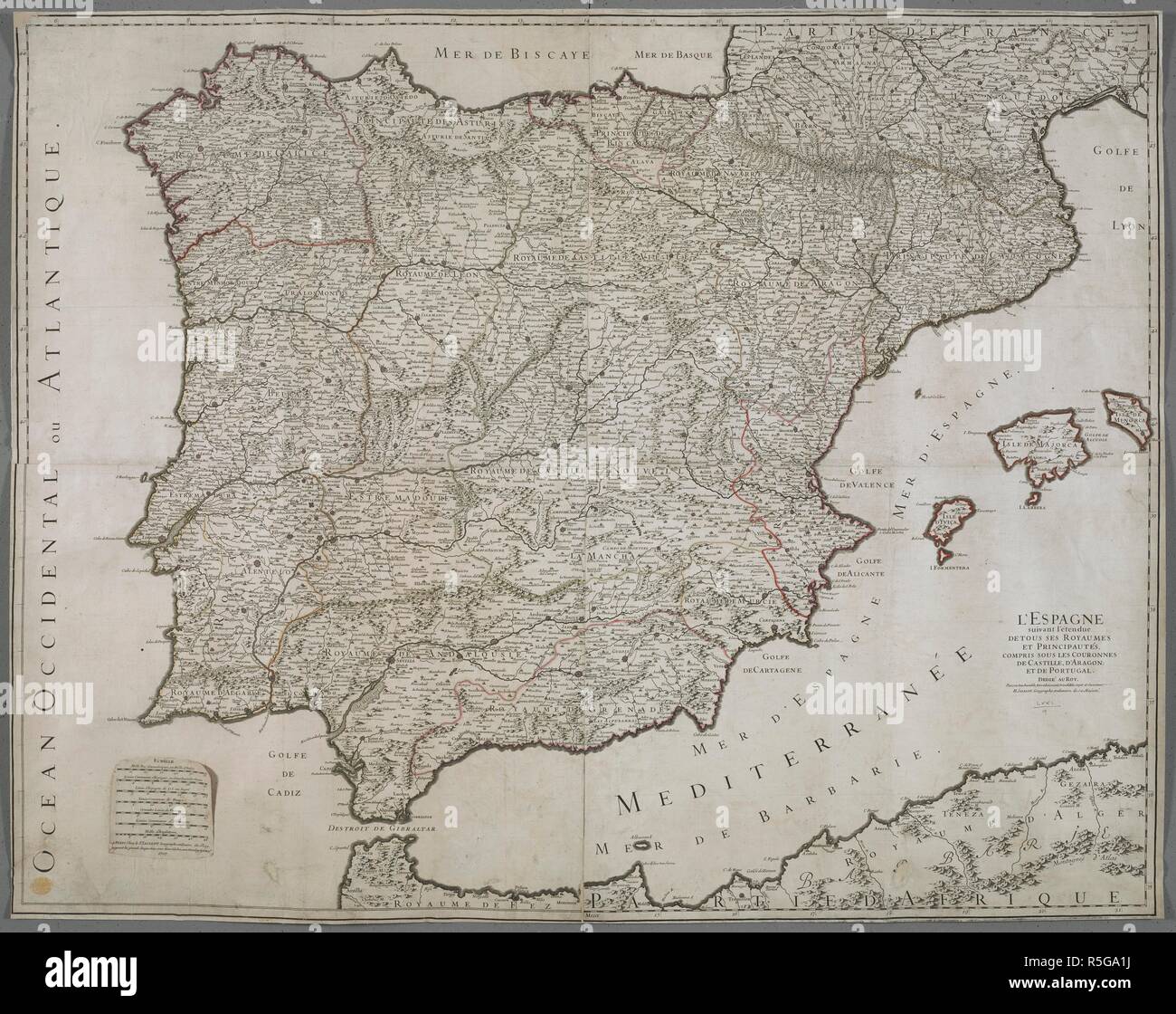 A Map Of Spain And Portugal L Espagne Suivant L A C Tendue De Tous Ses Royaumes Et Principauta S Compris Sous Les Couronnes De Castille D Aragon Et De Portugal Paris Chez Le Sr Iaillot