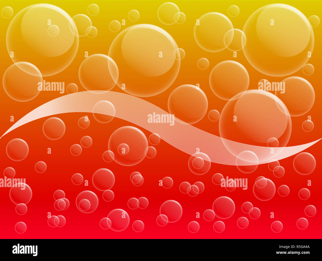 Air bubble on orange and red background Stock Photo