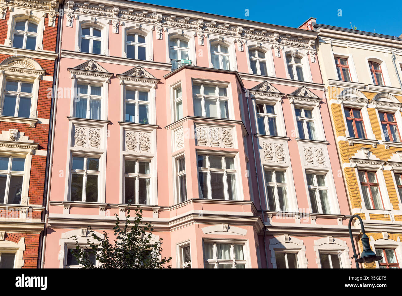 lovingly renovated old buildings in prenzlauer berg in berlin Stock Photo