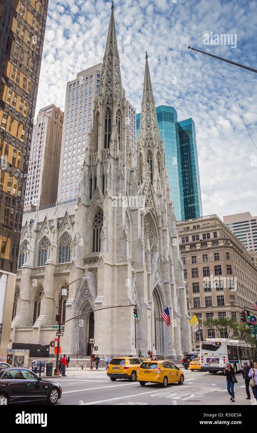 St. Patricks Cathedral on Fifth Avenue in New York City, USA Stock Photo