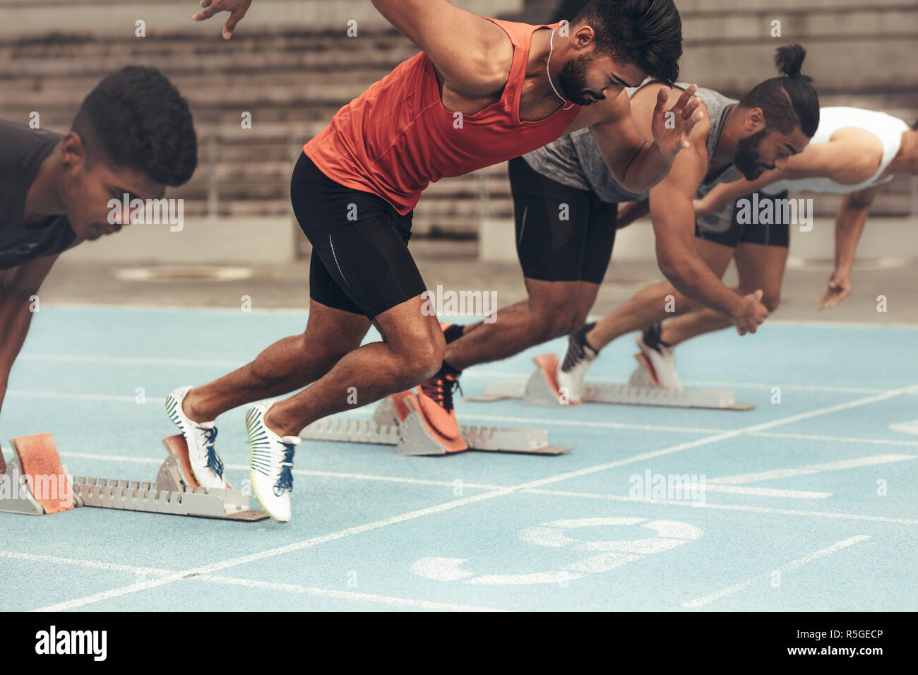 Athletes Starting Blocks High Resolution Stock Photography and Images